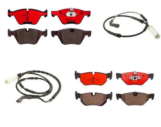 BMW Brake Pad Set Kit Front and Rear Ceramic Brembo BM1552789KIT